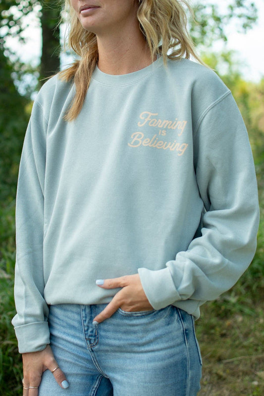 Premium Farmstead Crewneck Farming Is Believing