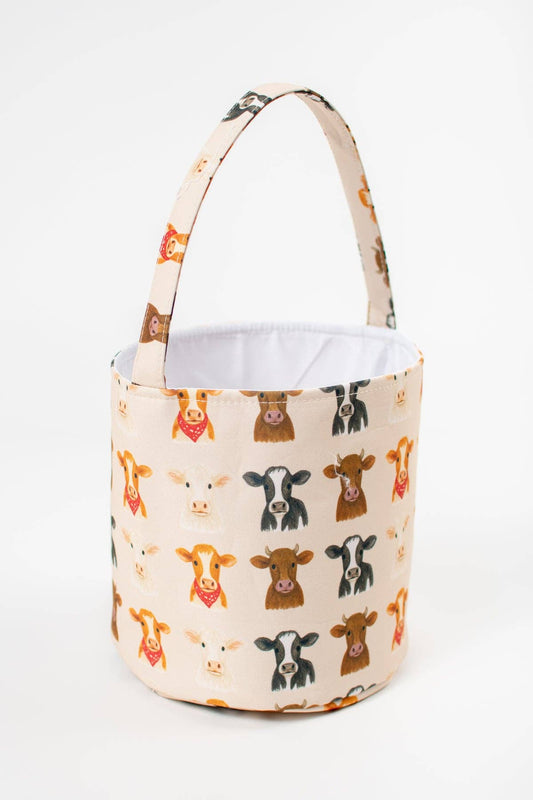 Watercolor Cows Easter Basket