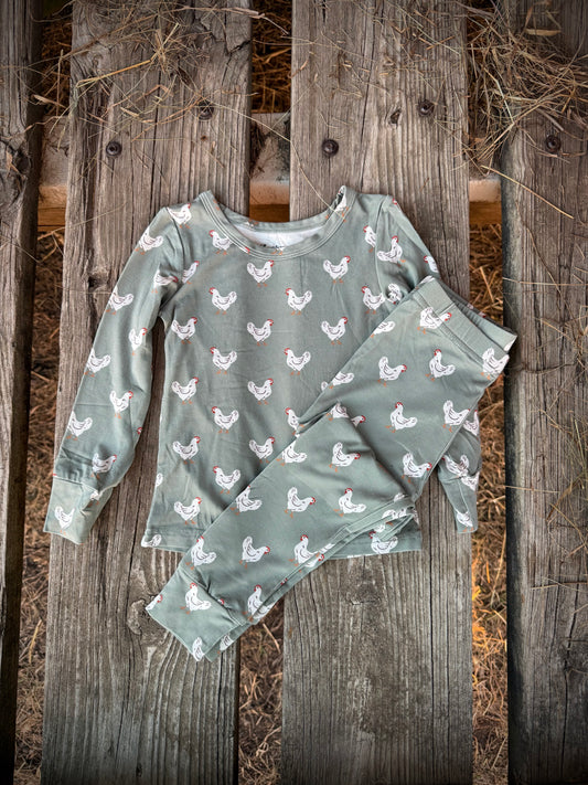 Sage Little Chicks Pajama Set